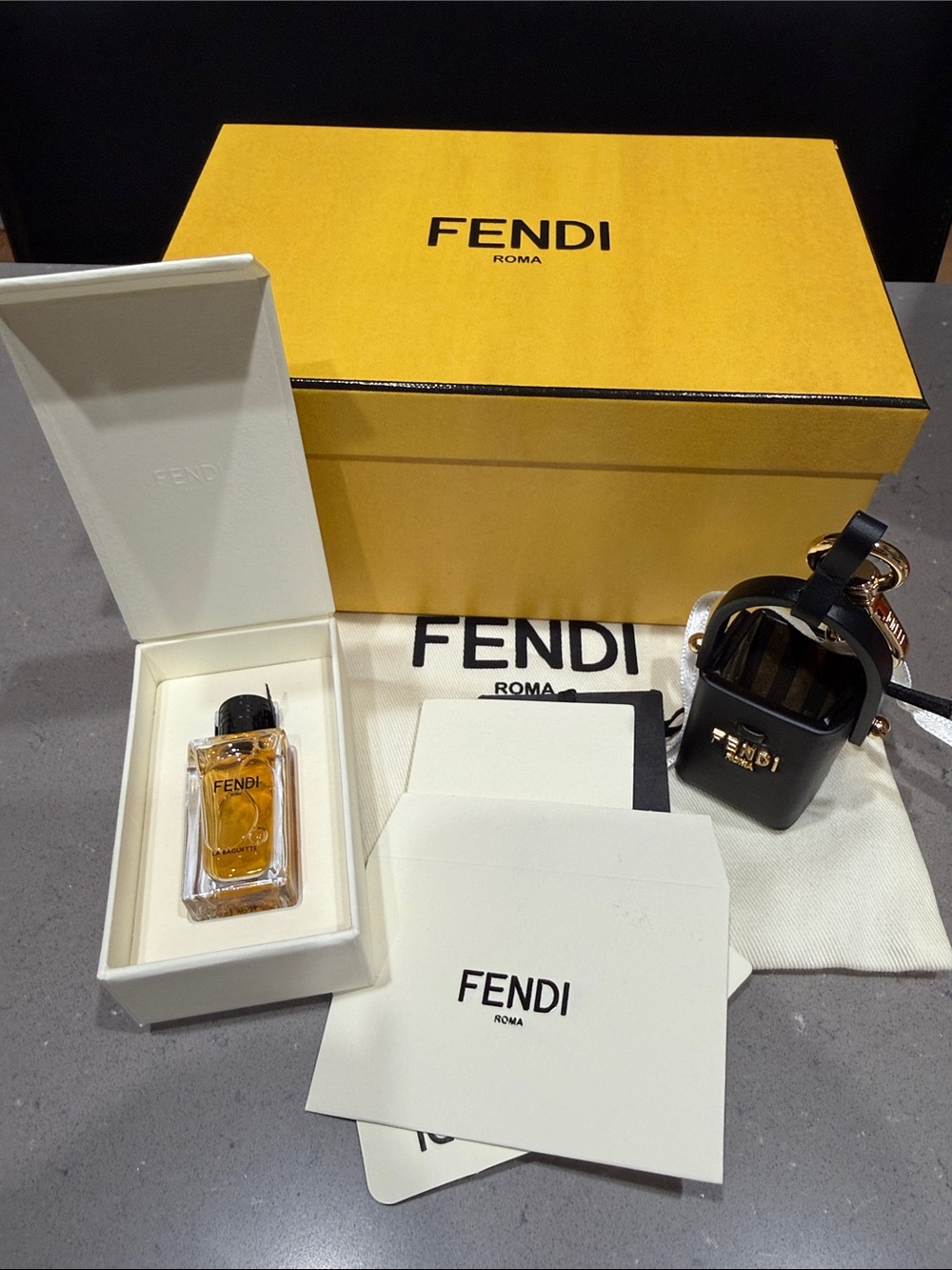 Fendi Charm with La Baguette mini perfume, NWT